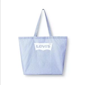 Striped Reusable Shopping Bag White/Light Blue - Levi's x Target NEW